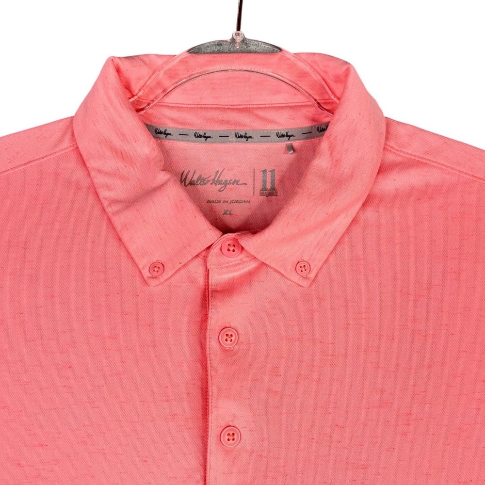 Walter Hagen 11 Majors Mens XL Pink Heathered Golf Polo Shirt Short Sleeve